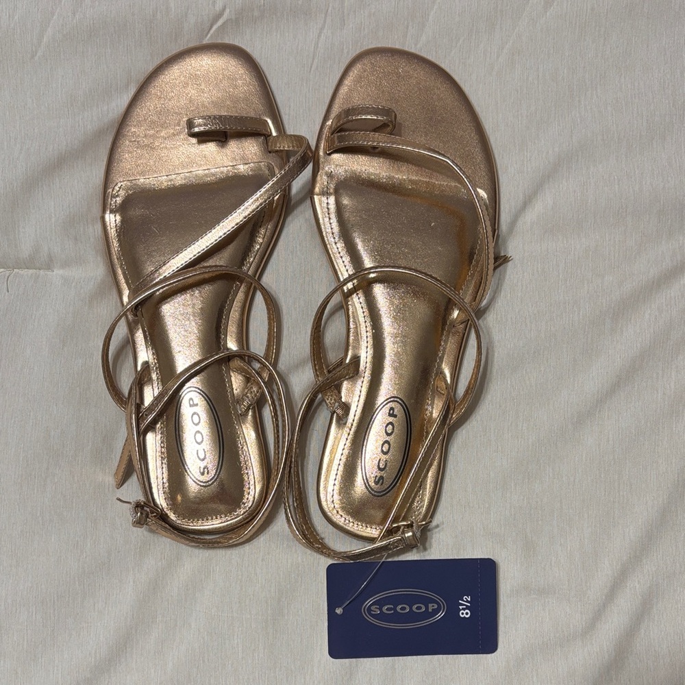 Scoop NYC Metallic Rose Gold Strappy Sandals
